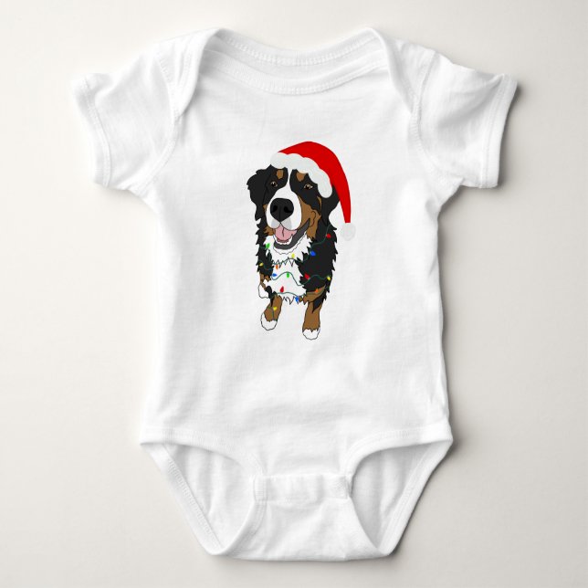 Body Para Bebê Bernese Mountain Dog Natal (Frente)