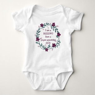 Body Para Bebê BESSEIRA RESPOSTA A DEUS Floral Wreath