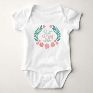 Body Para Bebê Best mom ever floral frame