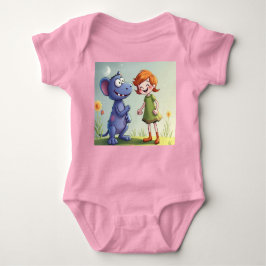 Body Para Bebê Beste Freunde Ein Mädchen und ihr lustiger Monster