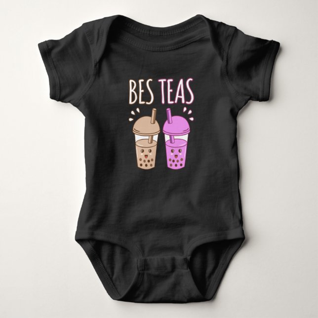 Body Para Bebê Besteas Bubble Boba Kawaii Tea Graphic (Frente)