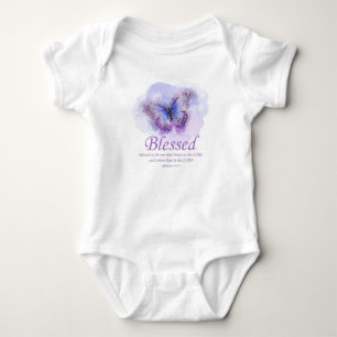 Body Para Bebê Bíblia cristã de mulher Verse Butterfly:Abençoa