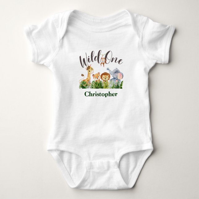 Body Para Bebê Bicho Solto Bebês Animais Presente de 1º Aniversár (Frente)