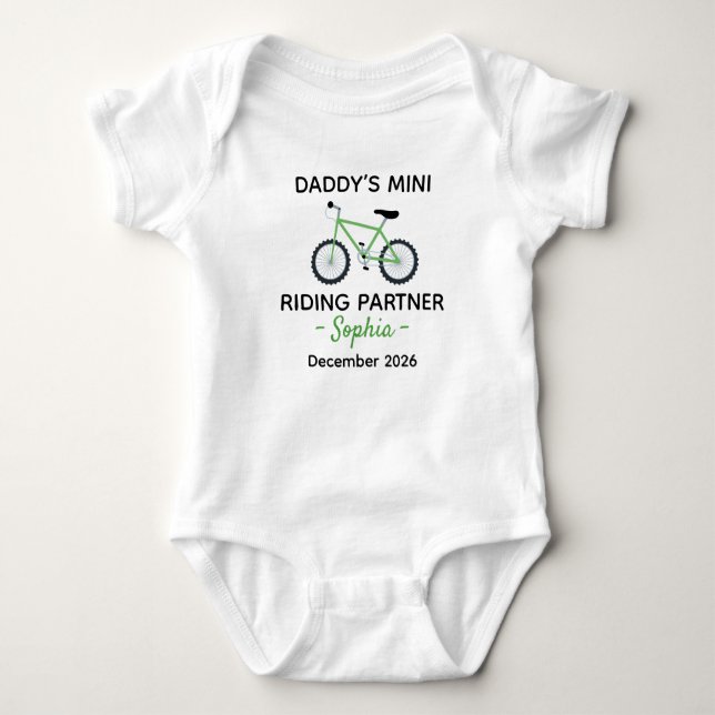 Body Para Bebê Bicyclist Baby Shower Daddy’s Mini Riding Partner (Frente)