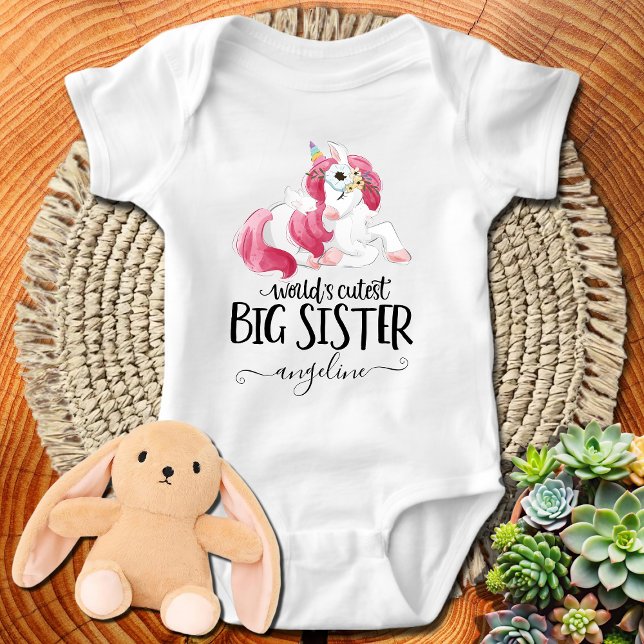 Body Para Bebê Big Sister Unicorn (Criador carregado)