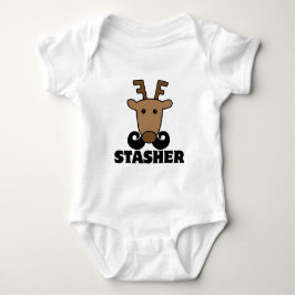 Body Para Bebê biguode reno dasher stasher engraçado