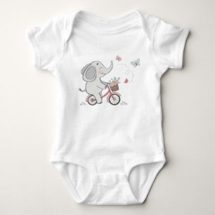 Body Para Bebê Bike do Elefante Whimsso - Crianças Design