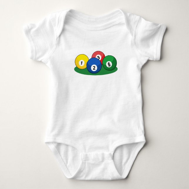 Body Para Bebê Billiard Piscina Snooker Balls (Frente)