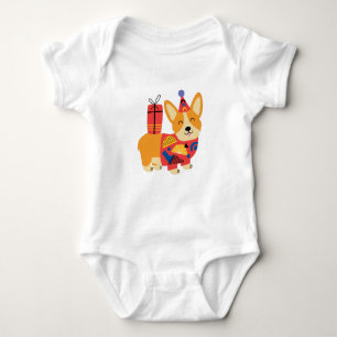 Body Para Bebê Birthday Corgi