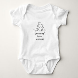 Body Para Bebê Biscoito de chá de bebê de inverno desenho à mão e