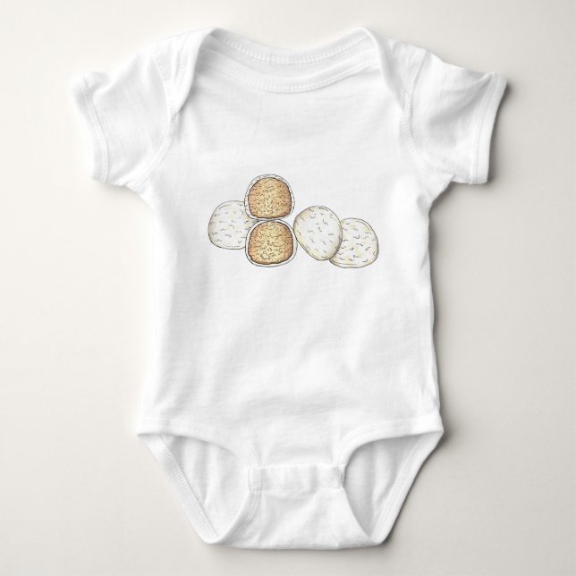 Body Para Bebê Biscoito italiano de Casamento Mexicano Snowball B (Frente)