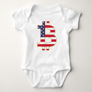 Body Para Bebê Bitmoney USA Flag - Btc Crypto