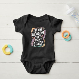 Body Para Bebê Black Baby Bodysuit with Funny Phrase