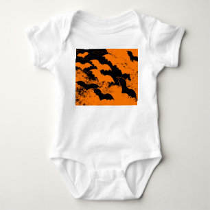 Body Para Bebê Black Bats In Flight Orange