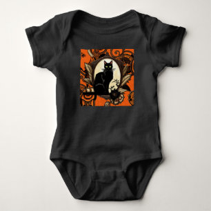 Body Para Bebê Black Cat Halloween