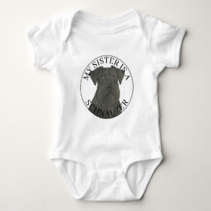 Body Para Bebê Black Schnauzer Cão Grande Irmã