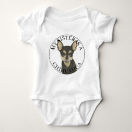 Body Para Bebê Black Tan Chihuahua Dog Big Sister
