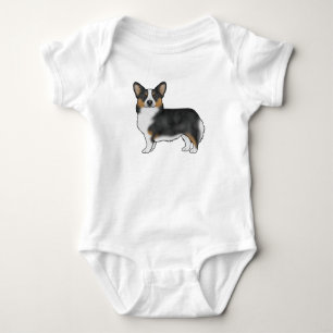 Body Para Bebê Black Tricolor Pembroke Welsh Corgi Dog Art Design