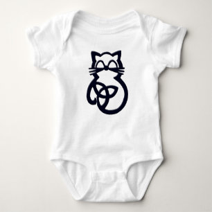Body Para Bebê Black Trinity Knot Celtic Cat Baby One