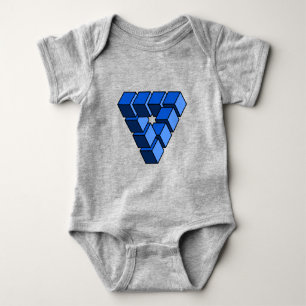 Body Para Bebê Blocos Triangulares de Brinquedo Azul Engraçado Ar
