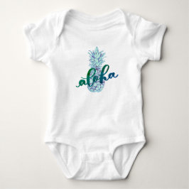 Body Para Bebê Blue Aloha Abacaxi Bebê