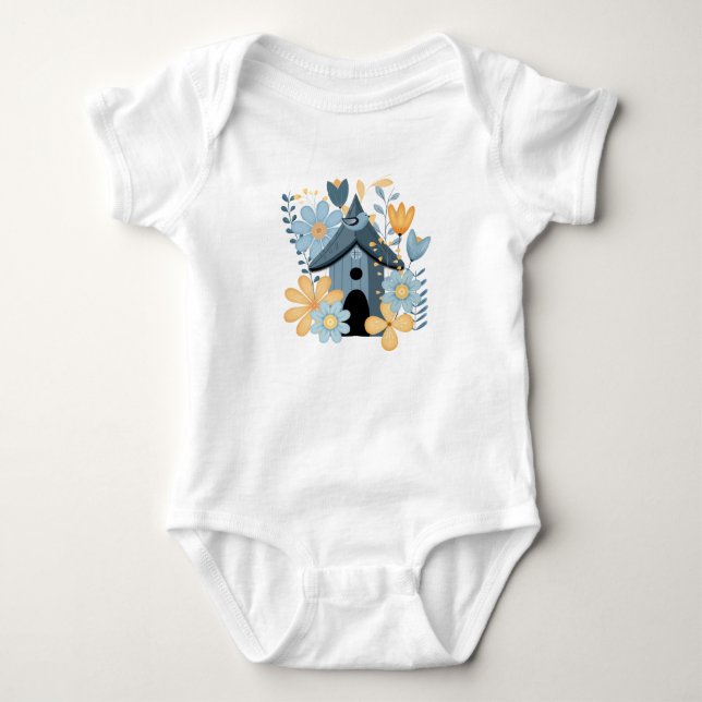 Body Para Bebê Blue Bird House (Frente)