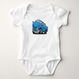Body Para Bebê Blue Cartoon Car