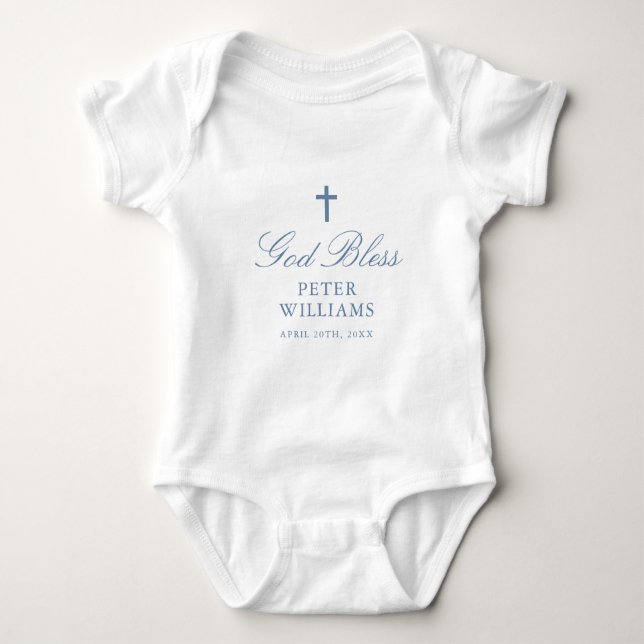 Body Para Bebê Blue Cross Personalizado Outfit (Frente)