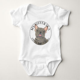 Body Para Bebê Blue Grey French Bulldog Big Sister