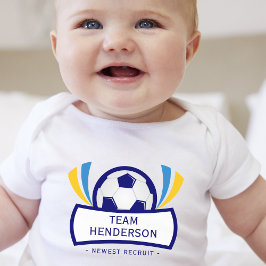 Body Para Bebê Blue Newest Recruit Custom Soccer