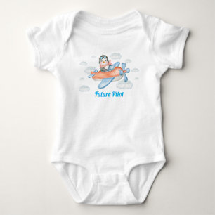 Body Para Bebê Blue Penguin Animal Airplane Pilot Baby Bodycase