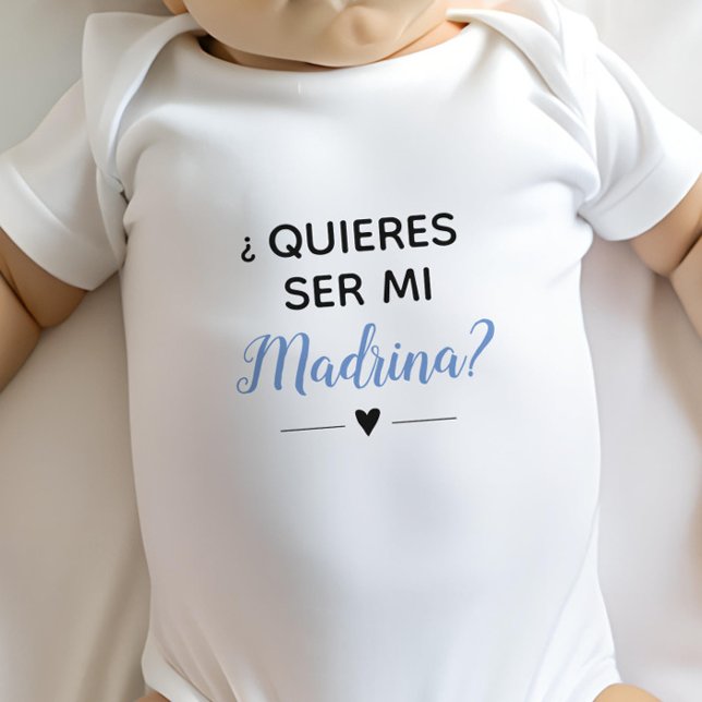 Body Para Bebê Blue Quieres Ser Mi Madrina Proposta Godman (Criador carregado)