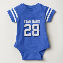 Body Para Bebê Blue White Football Jersey Sports Baby Romper