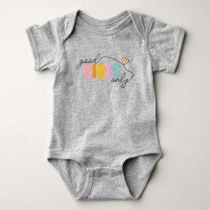 Body Para Bebê Boas Vibes Apenas Arco-Íris