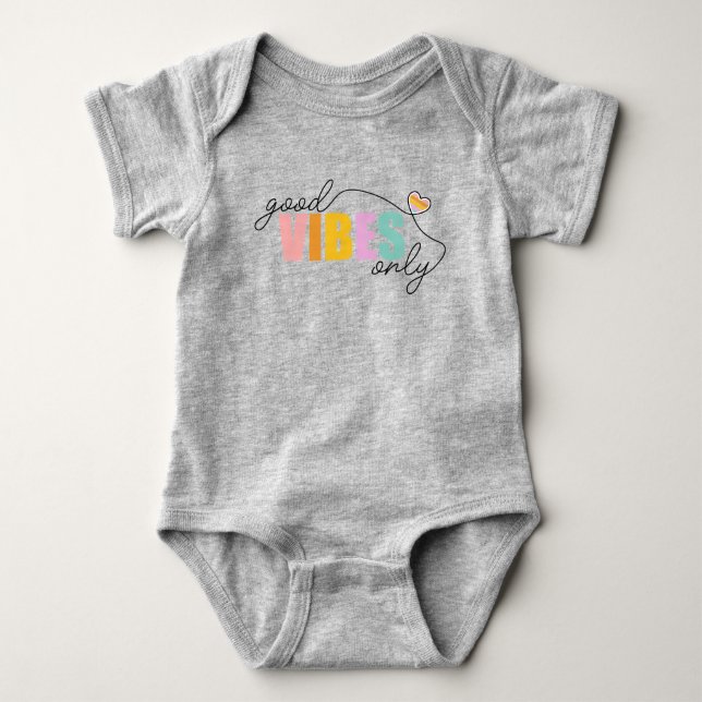 Body Para Bebê Boas Vibes Apenas Arco-Íris (Frente)