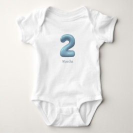 Body Para Bebê Body Azul 3D Número 2 - 2 Meses Bebê