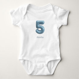 Body Para Bebê Body Azul 3D Número 5 - 5 Meses Bebê