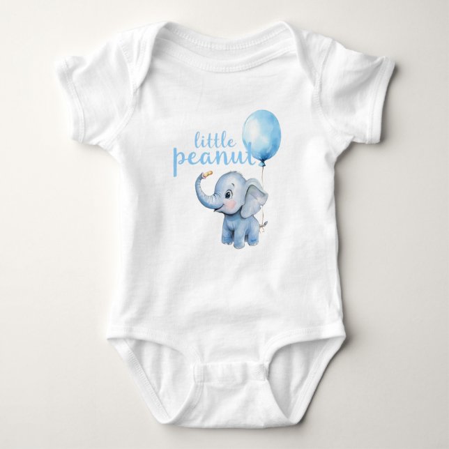 Body Para Bebê Body Bebê Elefante Azul Amendoim – Cute S (Frente)