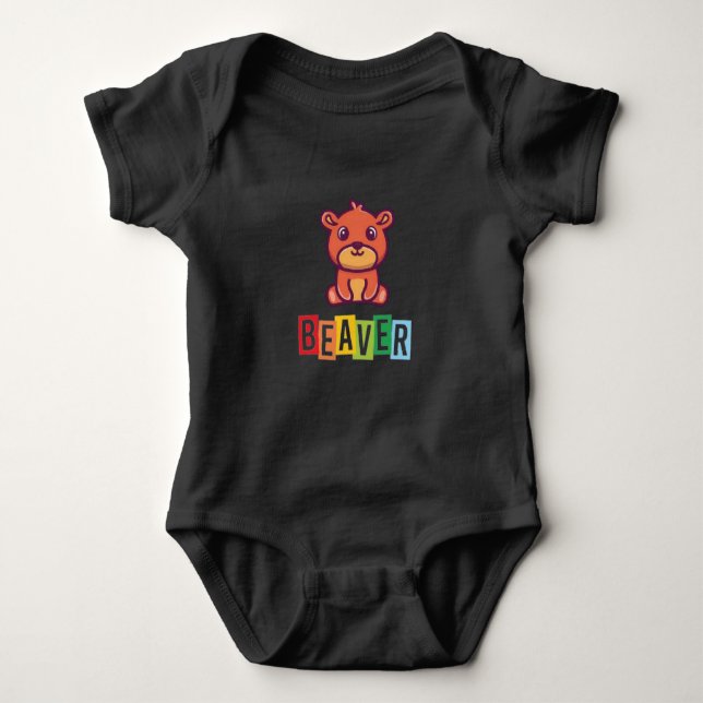 Body Para Bebê Body Bebê Jersey Beaver Blk (Frente)