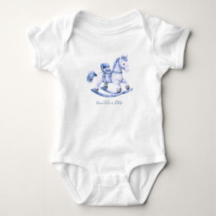 Body Para Bebê Body Bodysuit Bebê Cavalo Marinho Azul