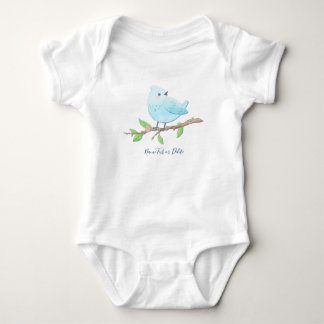 Body Para Bebê Body Bodysuit Bebê Pássaro Azul