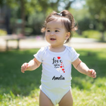 Body Bodysuit de Bebê Personalizado 'Eu Te Amo'