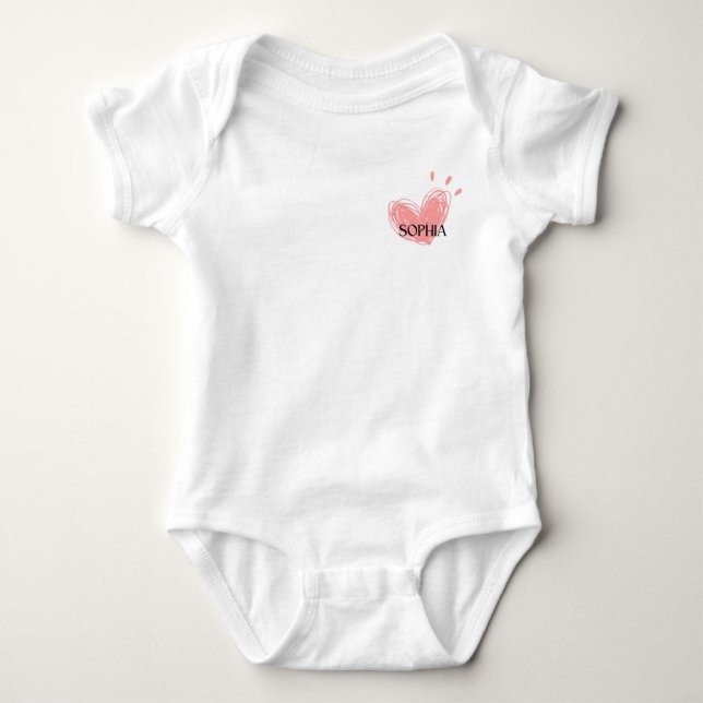 Body Para Bebê Body Bodysuit Sophia Heart  (Frente)