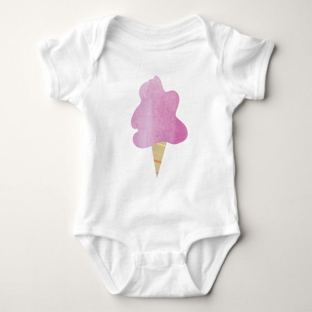 Body Para Bebê Body de Bebê Algodão Doce Pastel Desenhado à Mão (Frente)