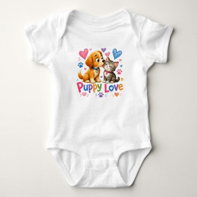 Body Para Bebê Body de Bebê Amor de Cachorrinho (Frente)