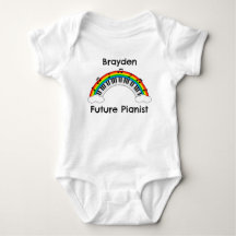 Body de Bebê Arco-íris Pianista Personalizado do F
