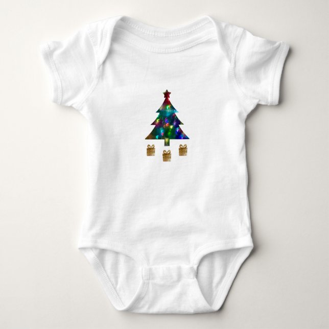 Body Para Bebê Body de Bebê Árvore de Natal e Presentes (Frente)