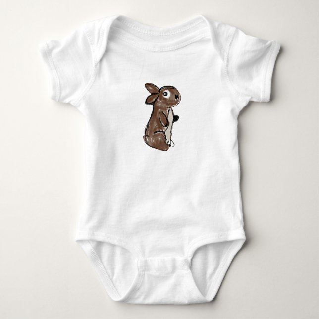 Body Para Bebê Body de Bebê Bunny Baby Marrom (Frente)