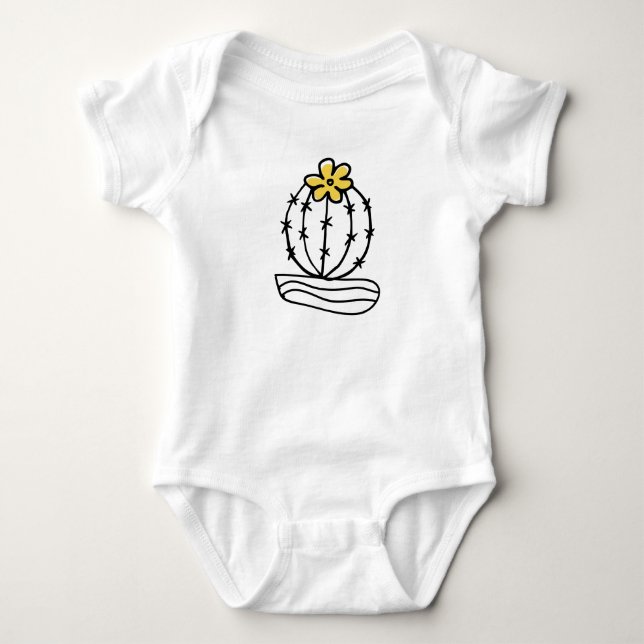 Body Para Bebê Body de Bebê Cactus Fofo – Bebê Cactus Adorável  (Frente)