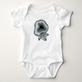Body Para Bebê Body de Bebê com Arte de Linha Radial Abstrata Flo